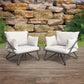 Novogratz Poolside Gossip Collection, Teddi Outdoor Lounge Chairs, 2-piece, Charcoal - Charcoal