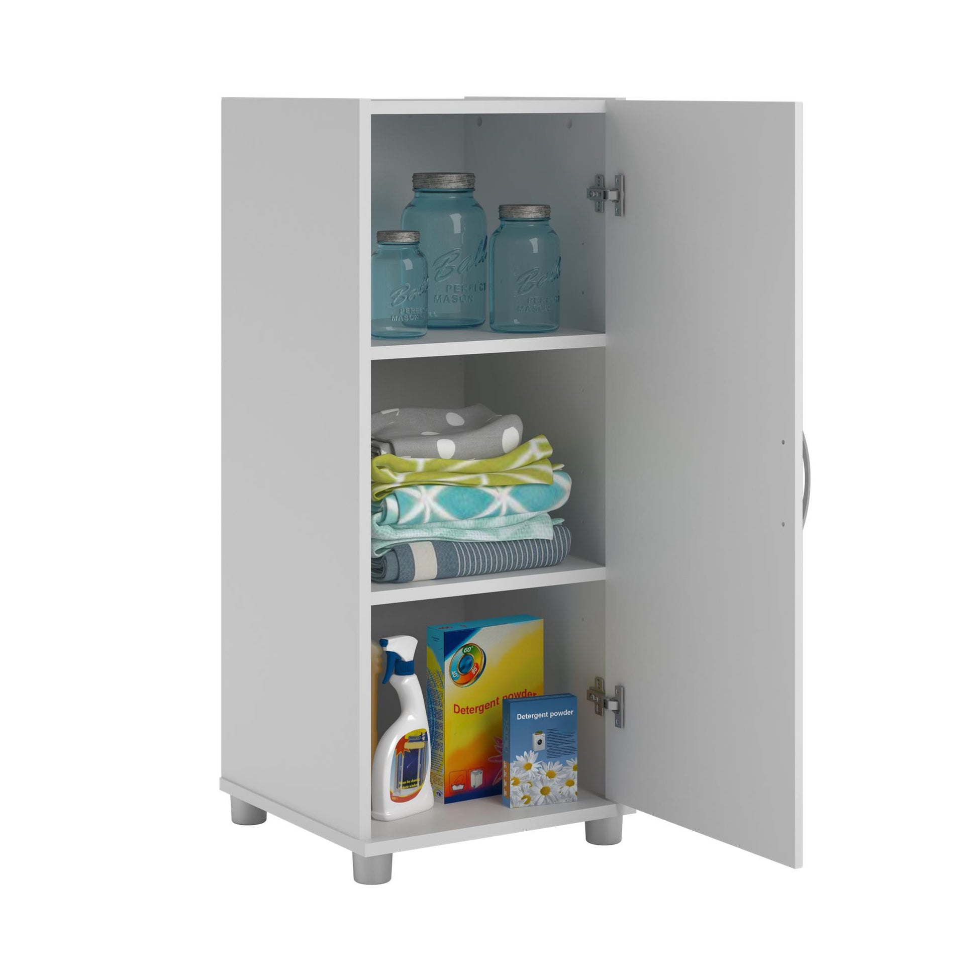 Kendall 16 Inch Stackable Multipurpose Storage Cabinet - White