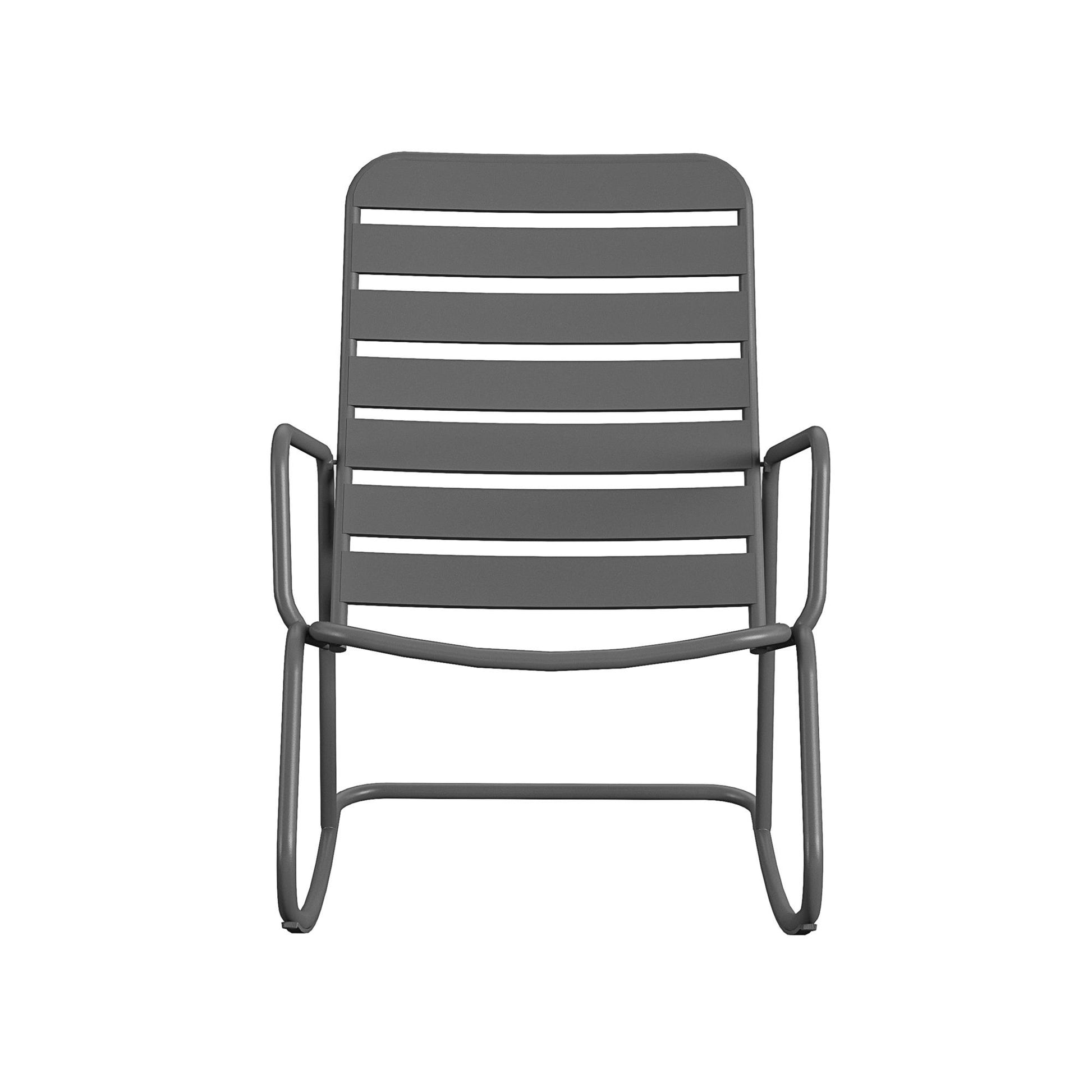 Novogratz Poolside Gossip Collection, Roberta Outdoor/Indoor Rocking Chair, Charcoal - Charcoal
