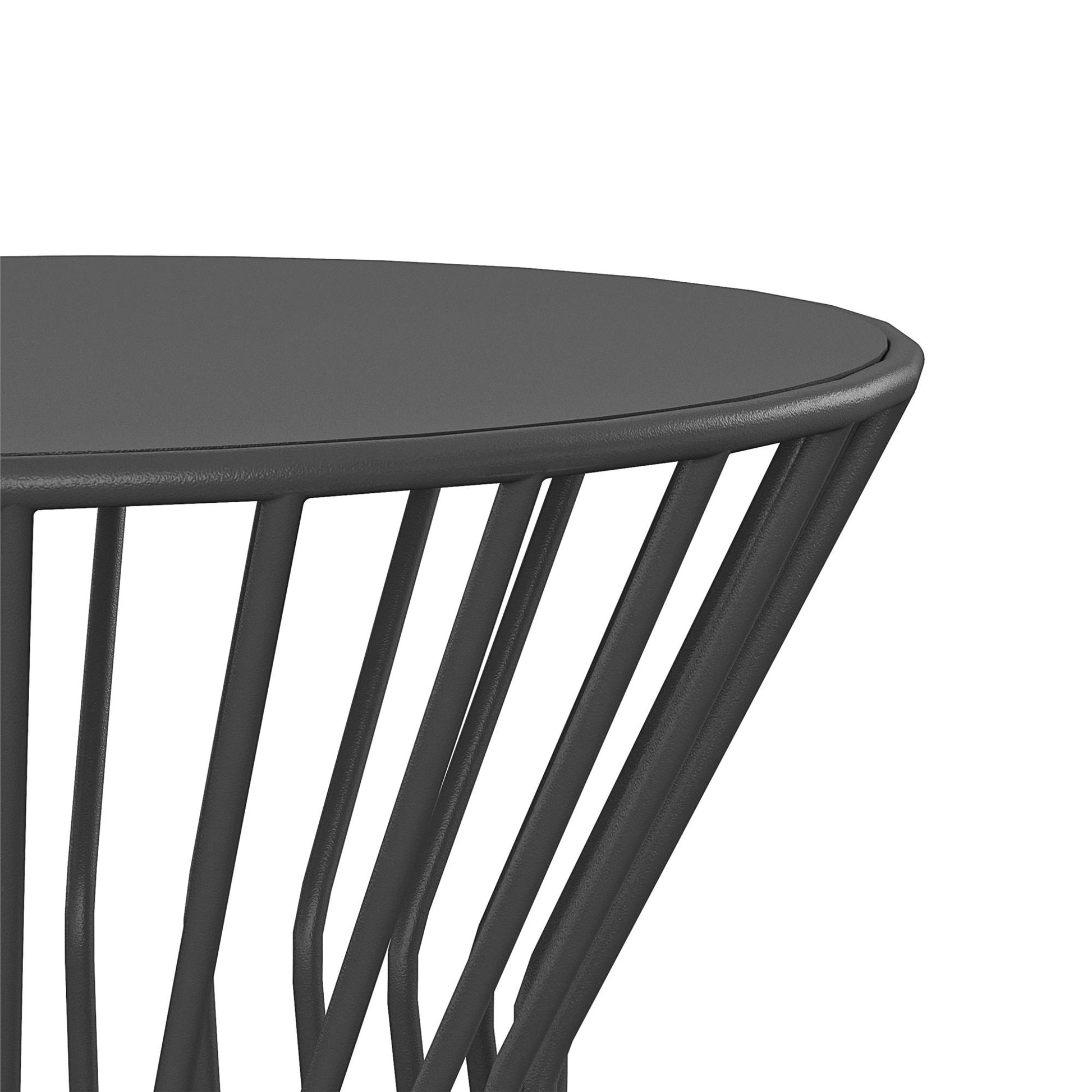 Novogratz Poolside Gossip Collection, Roberta Outdoor/indoor Side Table, Charcoal - Charcoal