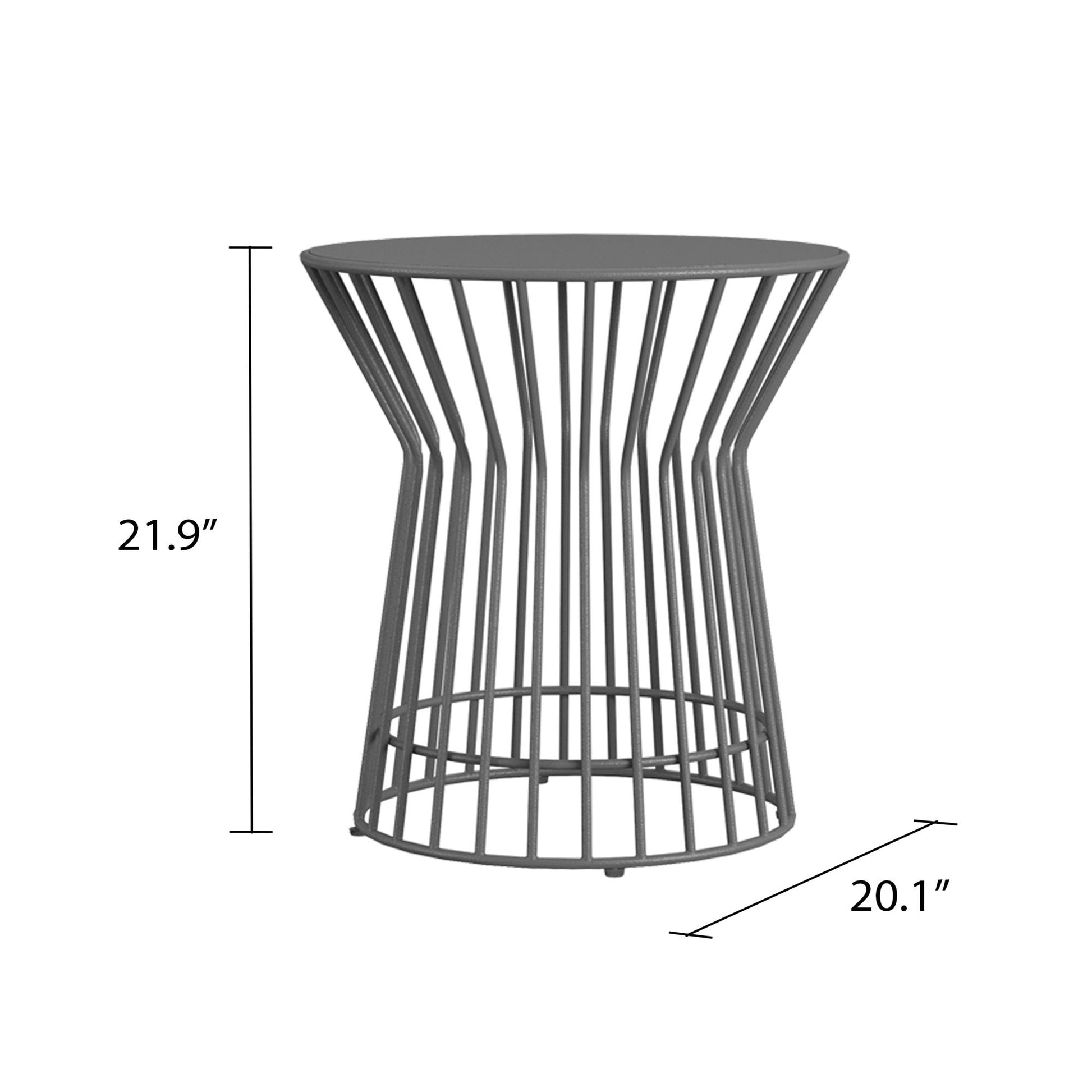 Novogratz Poolside Gossip Collection, Roberta Outdoor/indoor Side Table, Charcoal - Charcoal