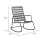 Novogratz Poolside Gossip Collection, Roberta Outdoor/Indoor Rocking Chair, Charcoal - Charcoal