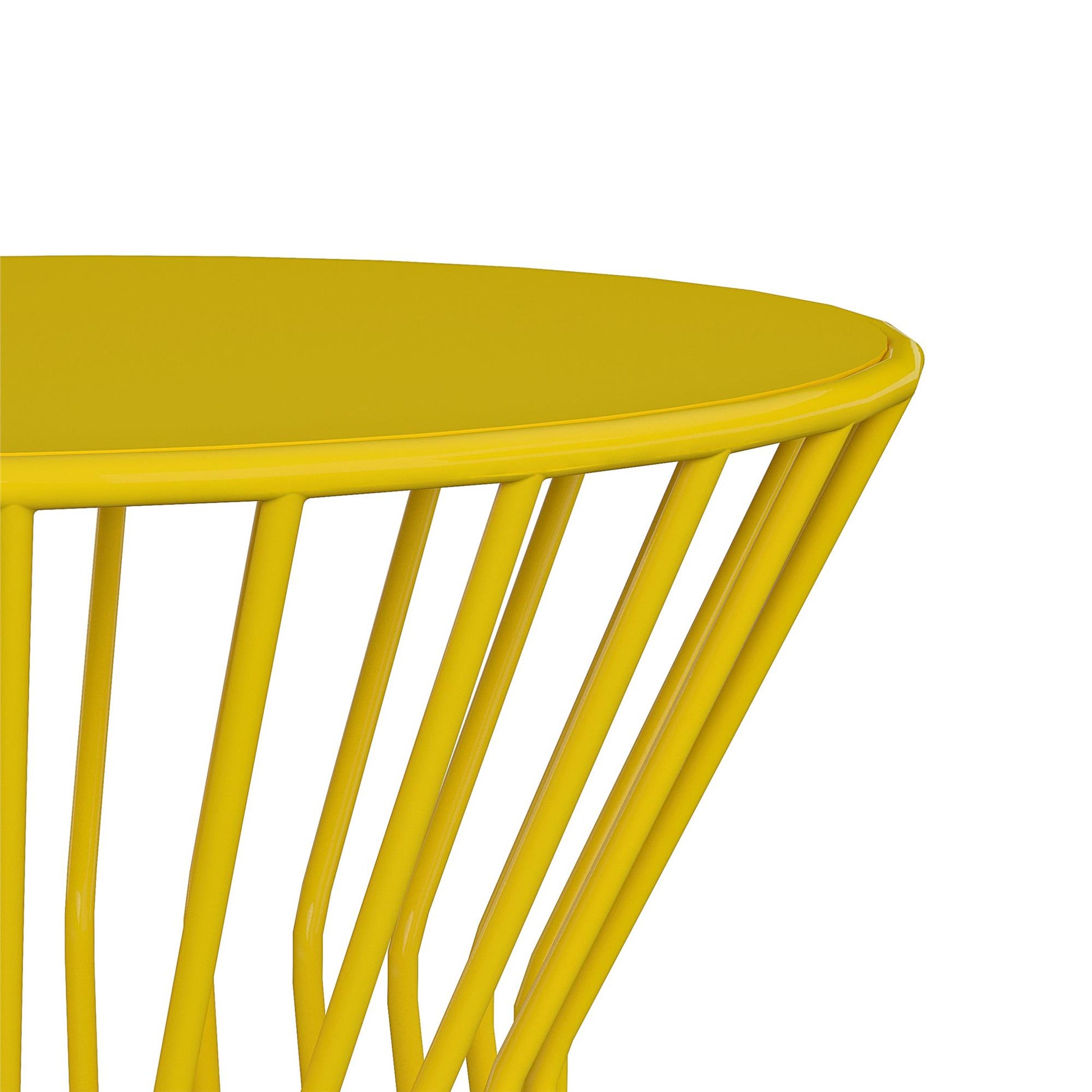 Novogratz Poolside Gossip Collection, Roberta Outdoor/Indoor Side Table, Yellow - Yellow