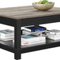 Carver Coffee Table with Bottom Magazine Storage Shelf - Black