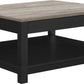 Carver Coffee Table with Bottom Magazine Storage Shelf - Black