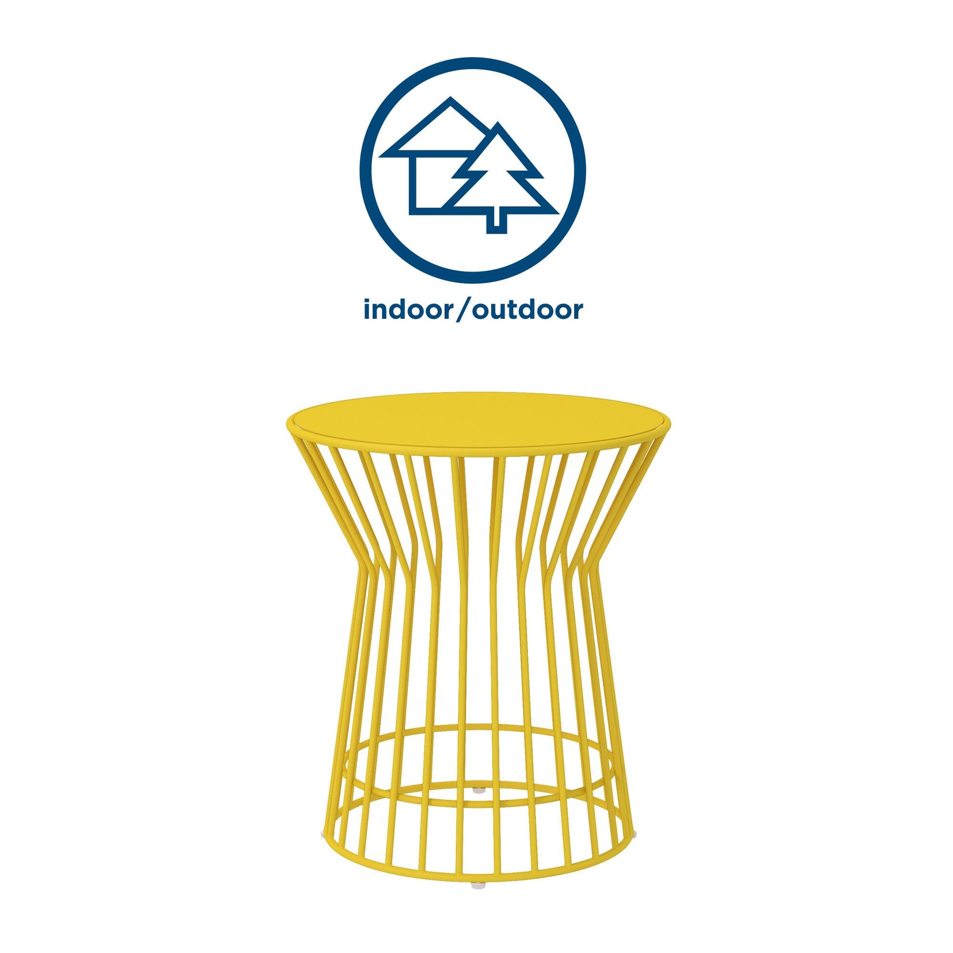 Novogratz Poolside Gossip Collection, Roberta Outdoor/Indoor Side Table, Yellow - Yellow