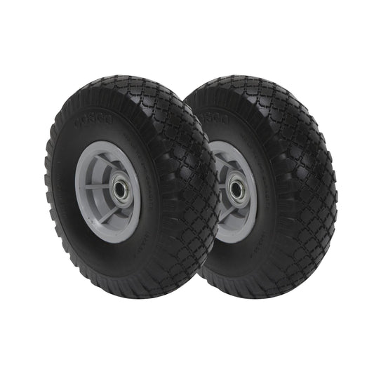 10 Inch Flat-Free Replacement Wheel for Hand Trucks - Black