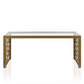 CosmoLiving Juliette Glass Top Coffee Table, Brass, Tempered Glass - Brass