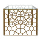 CosmoLiving Juliette Glass Top Coffee Table, Brass, Tempered Glass - Brass