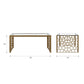 CosmoLiving Juliette Glass Top Coffee Table, Brass, Tempered Glass - Brass