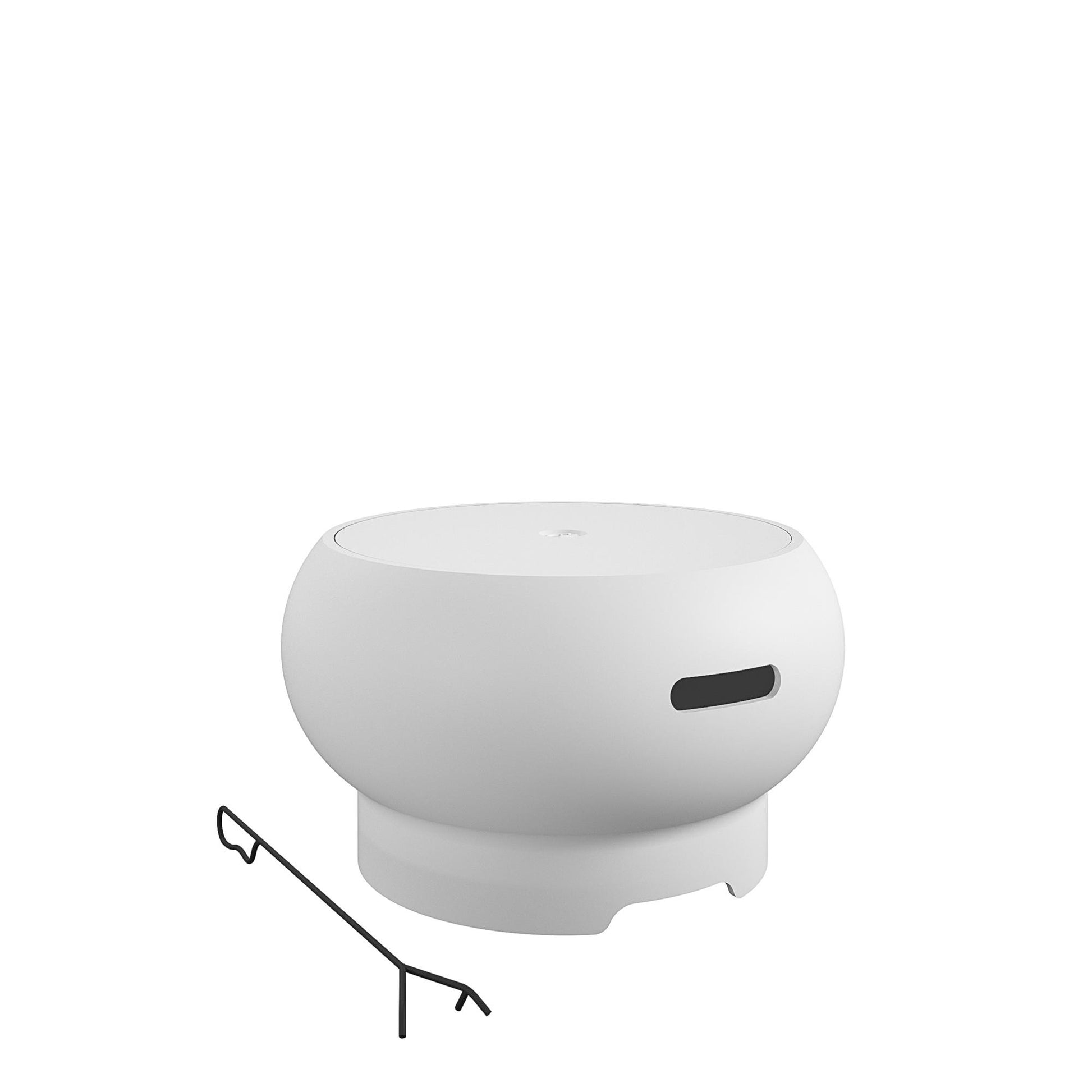 Novogratz Poolside Collection, Asher 27" Wood Burning Fire Pit with Grilling Surface, Bright White - White