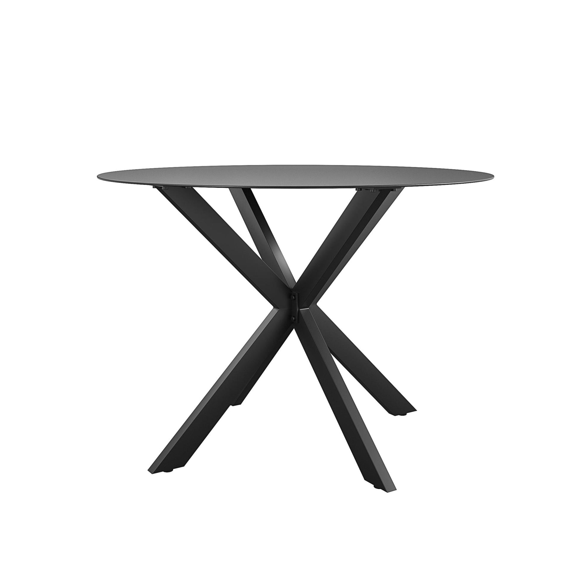 CosmoLiving by Cosmopolitan, Circi Collection, Dining Table with Glass Top, Black and Charcoal - Charcoal