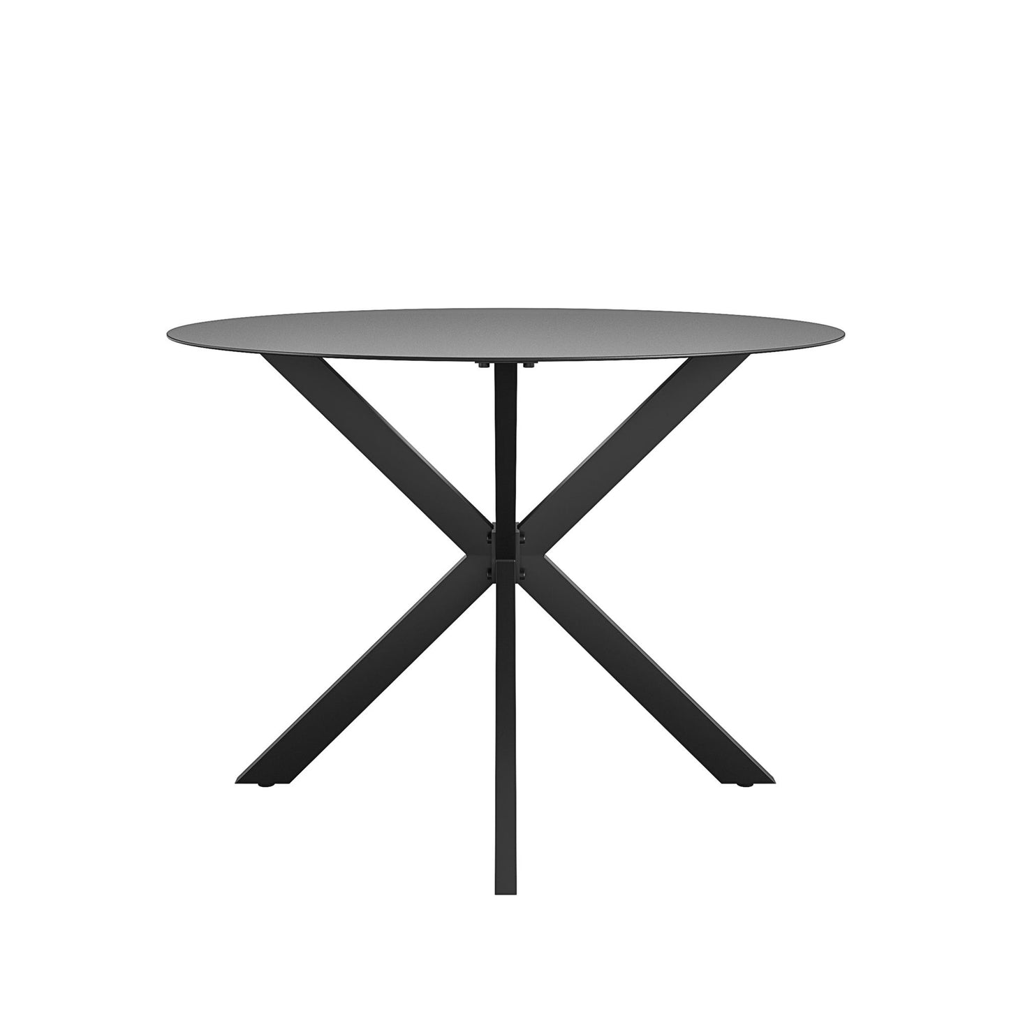 CosmoLiving by Cosmopolitan, Circi Collection, Dining Table with Glass Top, Black and Charcoal - Charcoal