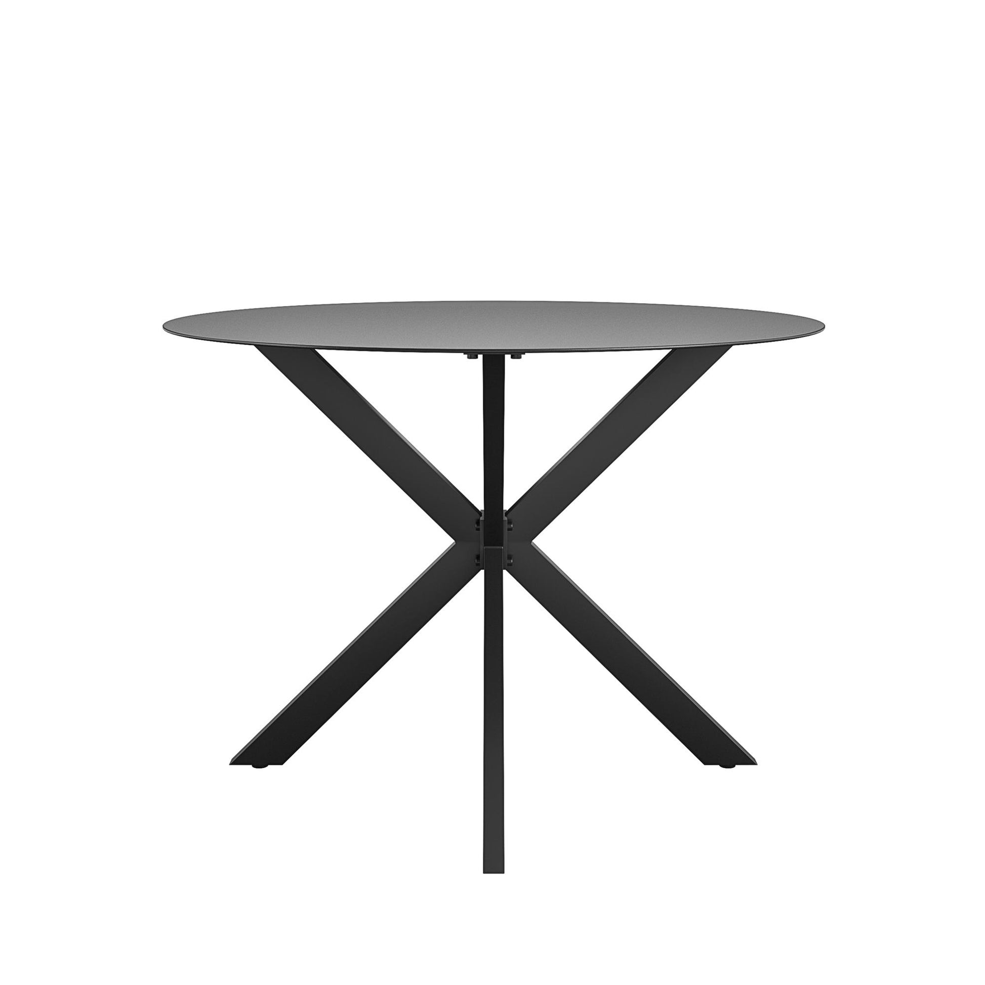 CosmoLiving by Cosmopolitan, Circi Collection, Dining Table with Glass Top, Black and Charcoal - Charcoal