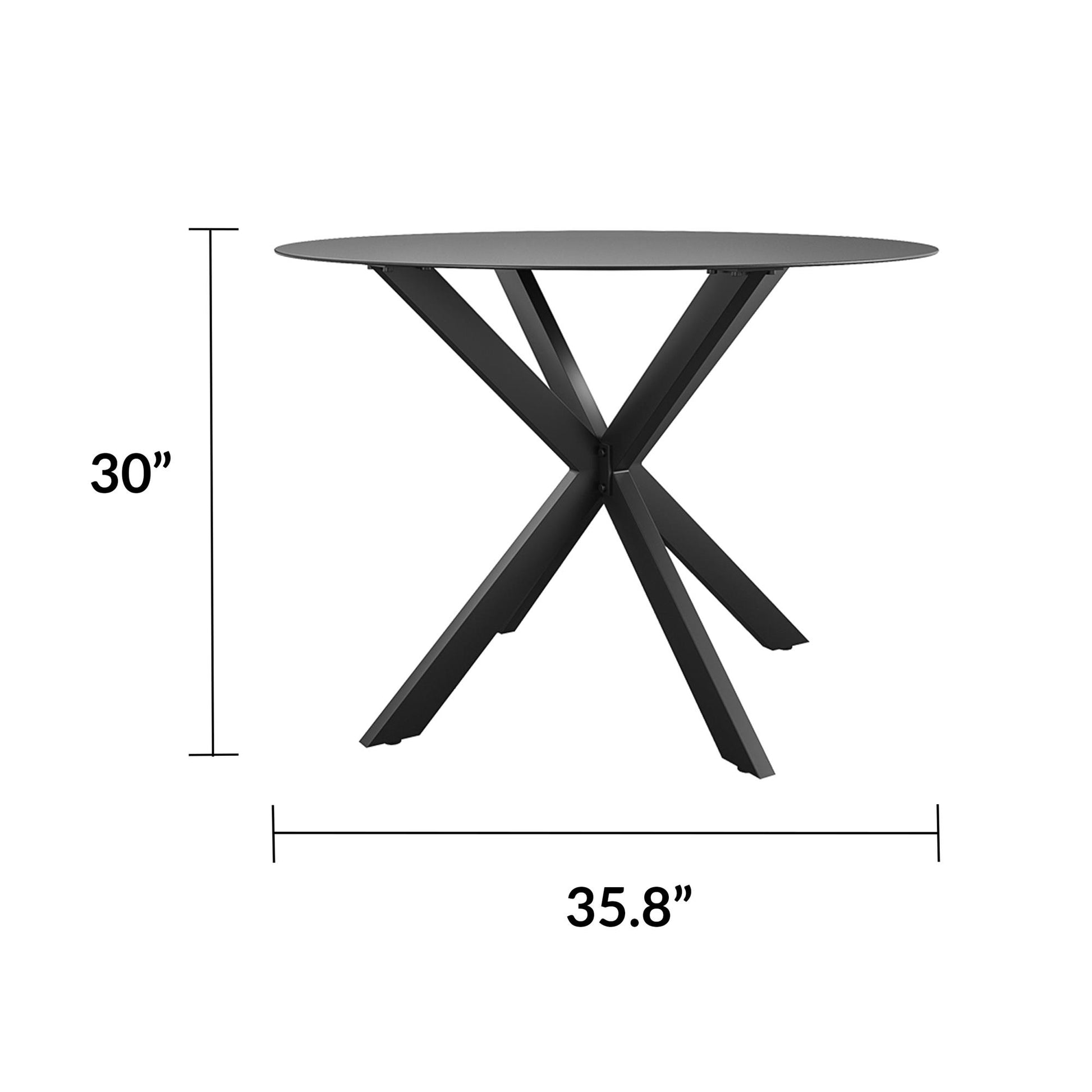 CosmoLiving by Cosmopolitan, Circi Collection, Dining Table with Glass Top, Black and Charcoal - Charcoal