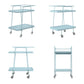2 Tier Serving Cart on Wheels with Locking Casters - Light Blue - 1-Pack