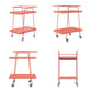 2 Tier Serving Cart on Wheels with Locking Casters - Coral - 1-Pack