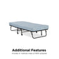 Levy Folding Guest Bed with Metal Frame and 4 Inch Mattress - Black - Twin