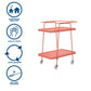 2 Tier Serving Cart on Wheels with Locking Casters - Coral - 1-Pack