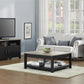 Carver Coffee Table with Bottom Magazine Storage Shelf - Black