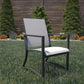 Patio Dining Chairs with Armrests and Sled Legs, Set of 6 - Light Gray