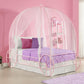 Metal Twin Carriage Bed Whimsical and Scrolled Design - White - Twin