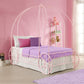 Metal Twin Carriage Bed Whimsical and Scrolled Design - Pink - Twin
