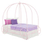 Metal Twin Carriage Bed Whimsical and Scrolled Design - Pink - Twin