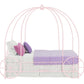 Metal Twin Carriage Bed Whimsical and Scrolled Design - Pink - Twin