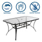 Paloma Patio Dining Table with Tempered Glass Top and Weather Resistant Frame - Gray