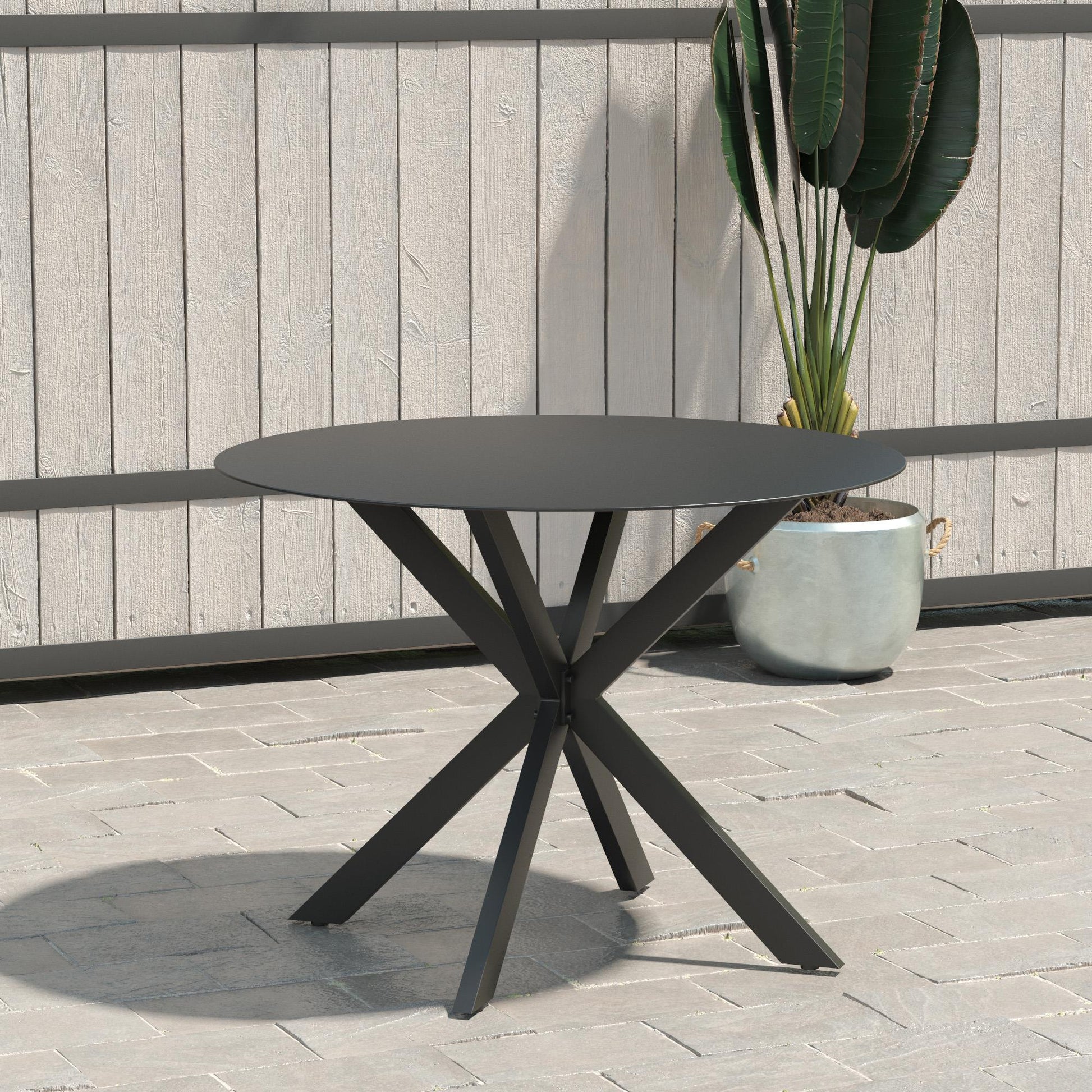 CosmoLiving by Cosmopolitan, Circi Collection, Dining Table with Glass Top, Black and Charcoal - Charcoal