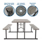 Outdoor 6 Foot Folding Picnic Table, Comfortably Seats 8 People - Taupe