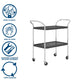 Stylaire 2 Tier Serving Cart - Black - 1-Pack
