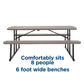 Outdoor 6 Foot Folding Picnic Table, Comfortably Seats 8 People - Taupe