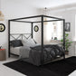 Rosedale Metal Four-Poster Canopy Bed with Crisscross Headboard and Footboard - Gold - Full