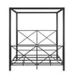 Rosedale Metal Four-Poster Canopy Bed with Crisscross Headboard and Footboard - Black - Queen