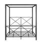 Rosedale Metal Four-Poster Canopy Bed with Crisscross Headboard and Footboard - Black - Queen