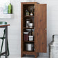 Milford 60 Inch Single Door Storage Pantry Cabinet with 4 Shelves - Old Fashion Pine