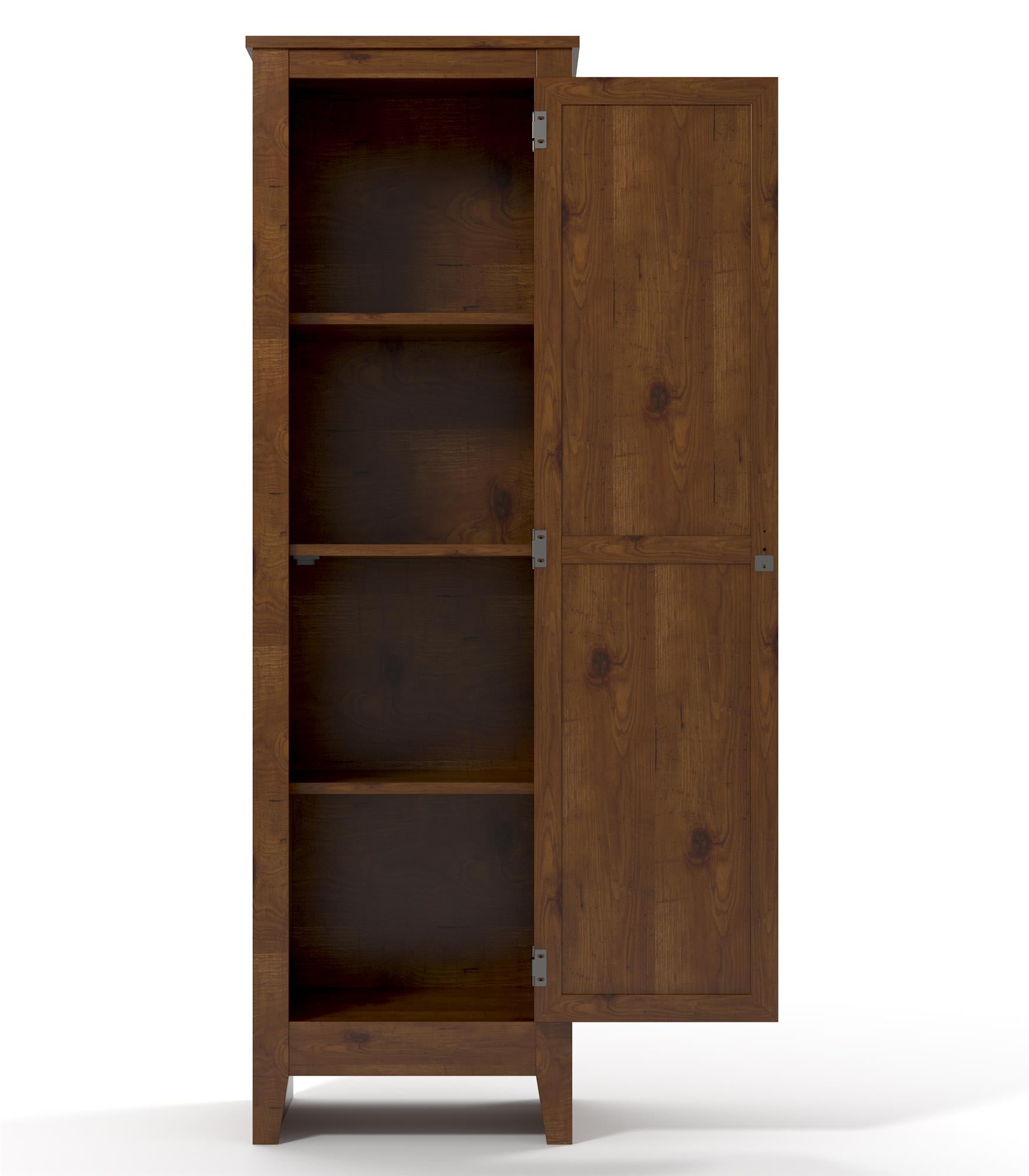 Milford 60 Inch Single Door Storage Pantry Cabinet with 4 Shelves - Old Fashion Pine