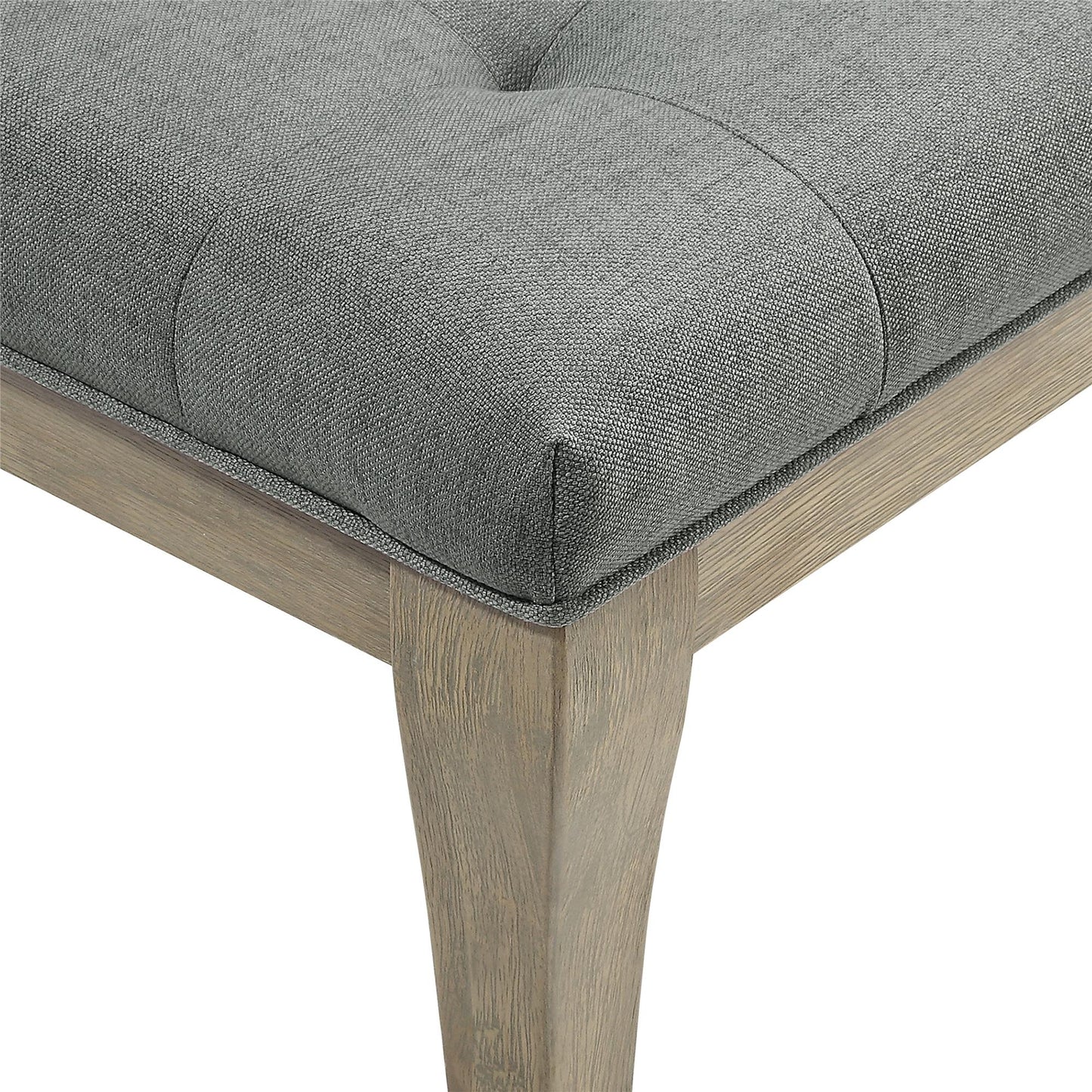 Theodore Rectangular Bench with Wood Frame and Upholstered Cushion Top - Taupe