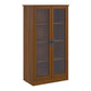 Quinton Point Bookcase with 2 Glass Doors and 4 Shelves - Brown Oak