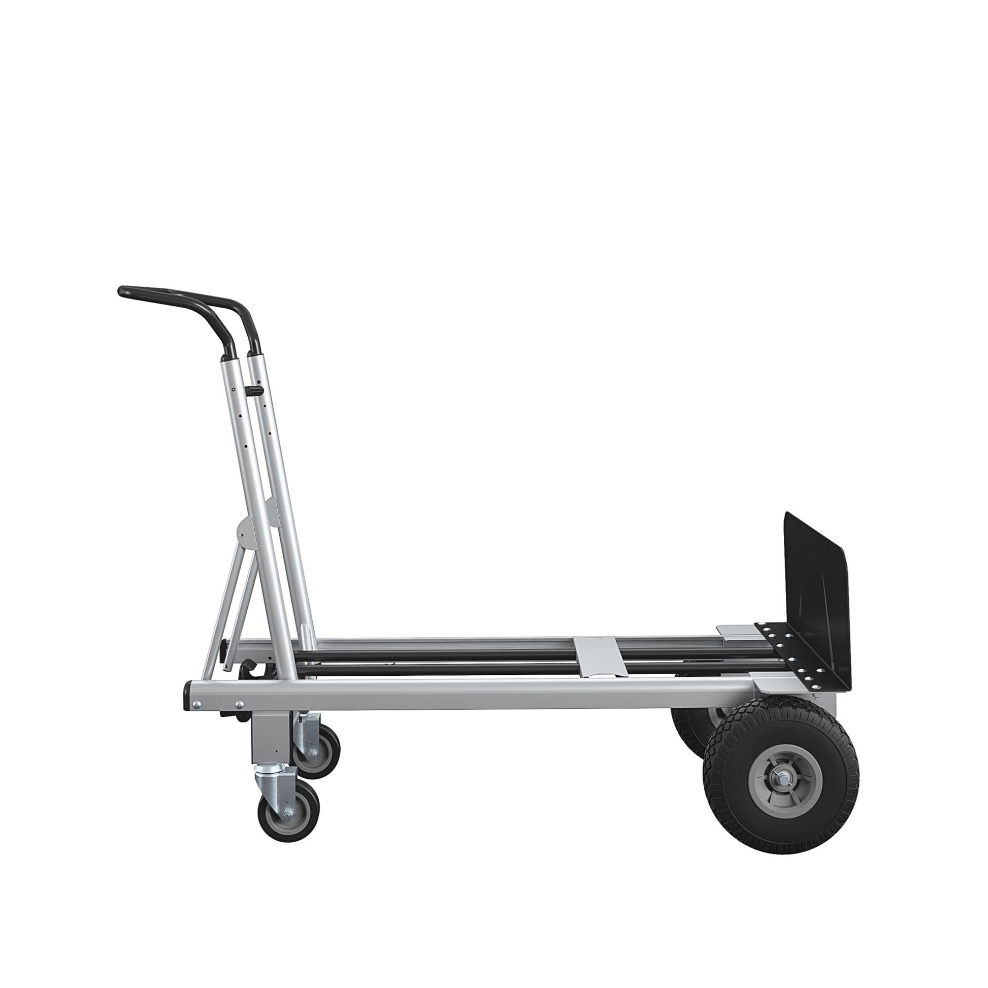2 in 1 Commercial Use Hybrid Handtruck, 1000 lb/800 lb Weight Capacity - Silver