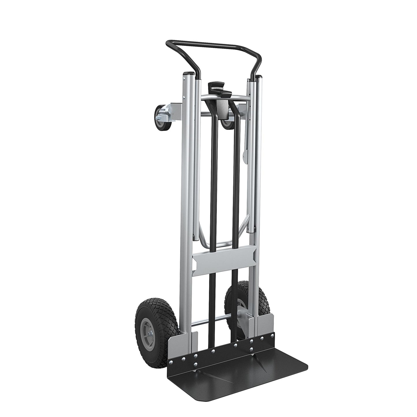 2 in 1 Commercial Use Hybrid Handtruck, 1000 lb/800 lb Weight Capacity - Silver