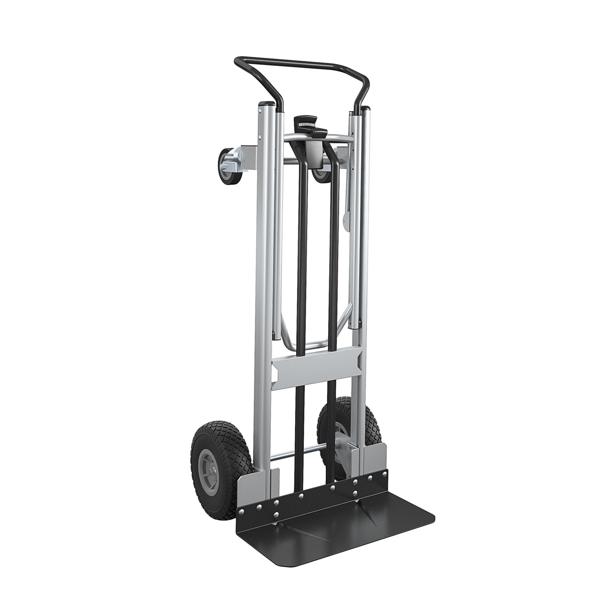 2 in 1 Commercial Use Hybrid Handtruck, 1000 lb/800 lb Weight Capacity - Silver