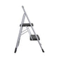 2 Step Steel Folding Step Stool with Slip-Resistant Treads - Platinum/Black - 1-Pack