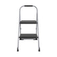 2 Step Steel Folding Step Stool with Slip-Resistant Treads - Platinum/Black - 1-Pack