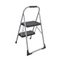 2 Step Steel Folding Step Stool with Slip-Resistant Treads - Platinum/Black - 1-Pack