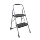 2 Step Steel Folding Step Stool with Slip-Resistant Treads - Platinum/Black - 1-Pack