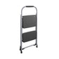2 Step Steel Folding Step Stool with Slip-Resistant Treads - Platinum/Black - 1-Pack