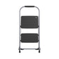 2 Step Steel Folding Step Stool with Slip-Resistant Treads - Platinum/Black - 1-Pack